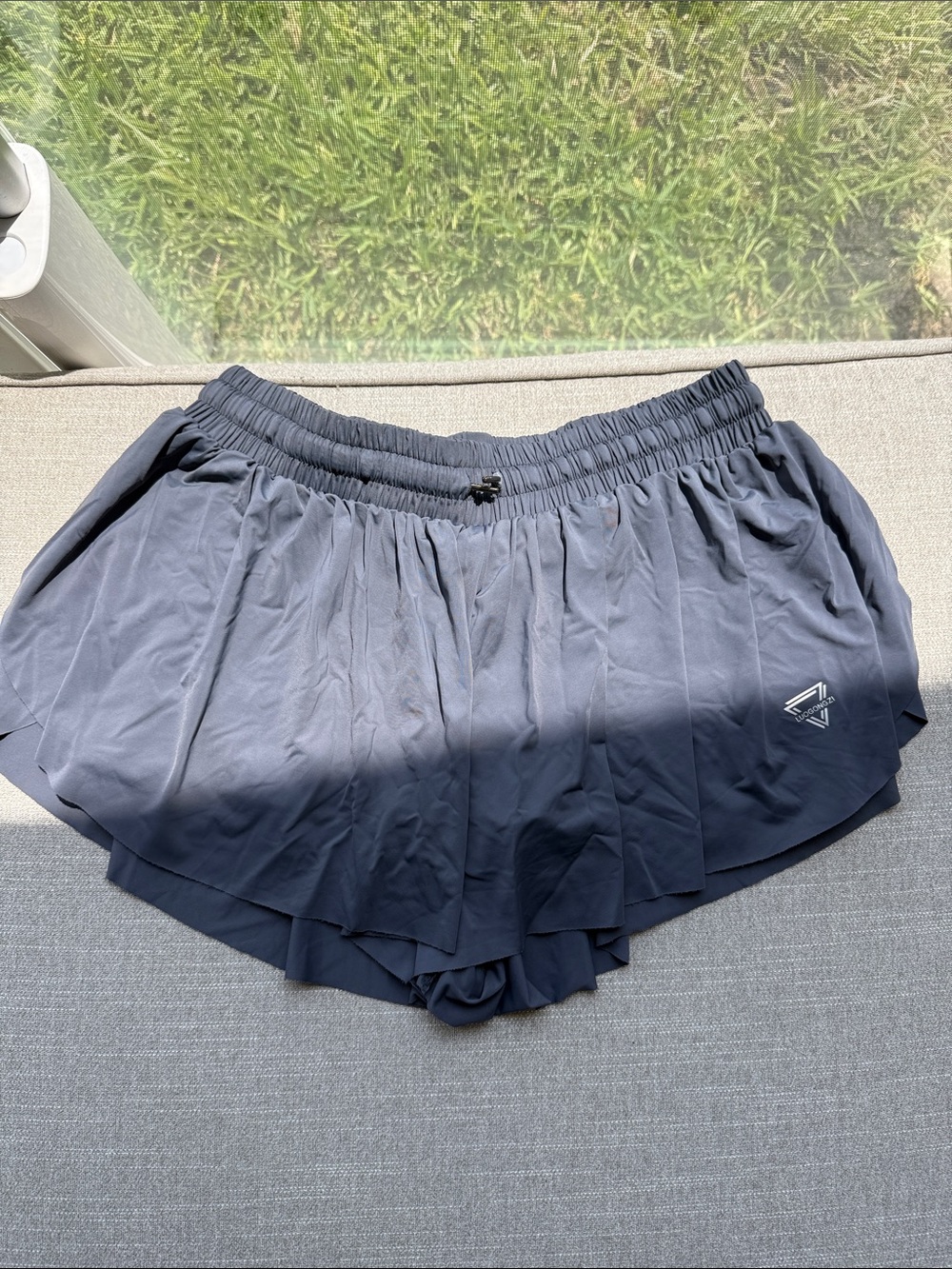 Women's Navy Athletic Running Shorts with Elastic Waist